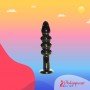 Black Beaded Glass Dildo Sex Toy