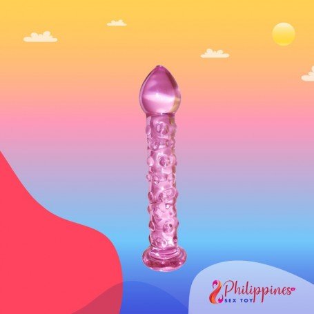 Dotted Purple Glass Dildo GD-006