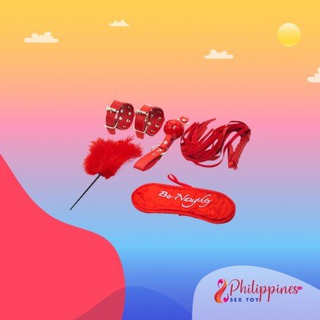 BDSM SEX KIT Bracelet+Whip+Goggles+Feather+Mouth Ball Gag BDSM-001