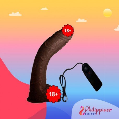 Big Bent 10" Realistic Vibrator Suction Cup Chocolate Dong Vibrator RSV-075
